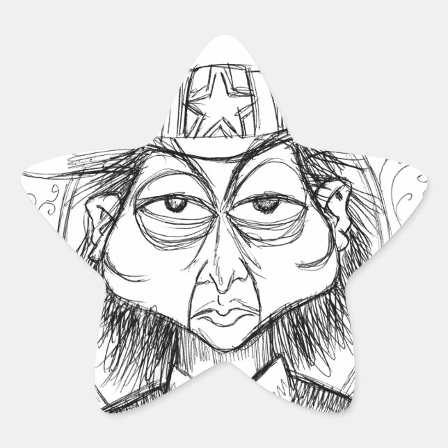 Adesivo Estrela Caneta e Cara de plástico (Frente)
