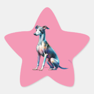Adesivo Estrela Cão de Greyhound Italiano