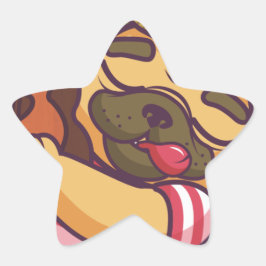Adesivo Estrela cãozinho tocando violão