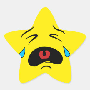 Adesivo Estrela Cara de grito triste super Emoji