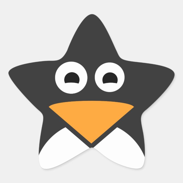 Adesivo Estrela Cara de pinguim (Frente)