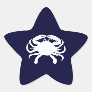 Adesivo Estrela Caranguejo em Forma Azul e Branco