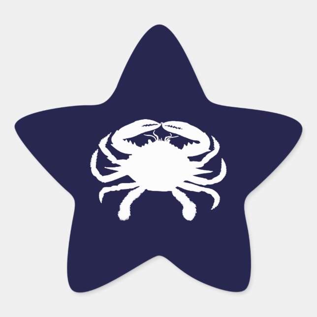 Adesivo Estrela Caranguejo em Forma Azul e Branco (Frente)