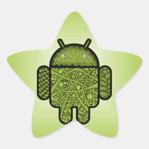 Adesivo Estrela Caráter de porta de bolhas para o robô Android