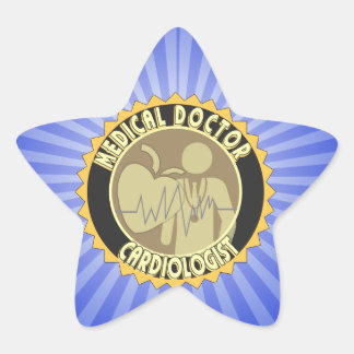 ADESIVO ESTRELA CARDIOLOGISTA LOGO - MÉDICO CARDÍACO