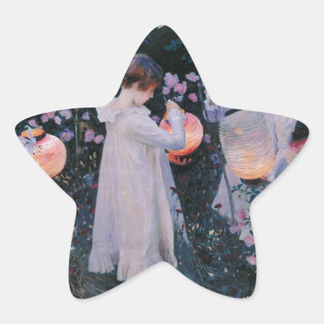 Adesivo Estrela Carnação Lily Lily Rosa John Singer Sarger Art (Frente)