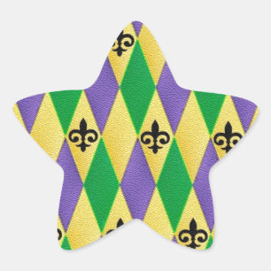 Adesivo Estrela Carnaval Harlequim Flor de Lis