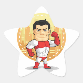 Adesivo Estrela Cartoon de Super-Herói