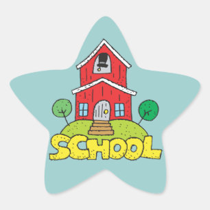 Adesivo Estrela Casa da Escola Vermelha