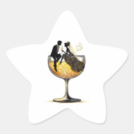 Adesivo Estrela Casal de Champanhe