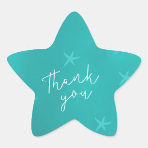 Adesivo Estrela Casamento com estrelas-do-mar azul-turquesa