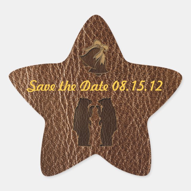 Adesivo Estrela Casamento Leather-Look (Frente)