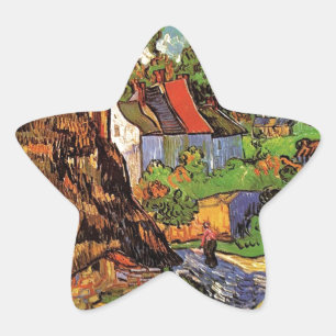 Adesivo Estrela Casas em Auvers, Vincent van Gogh. Vila