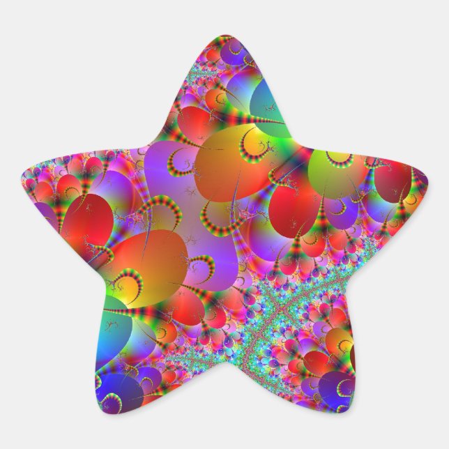 Adesivo Estrela Caudas de Peacocks vibrantes (Frente)