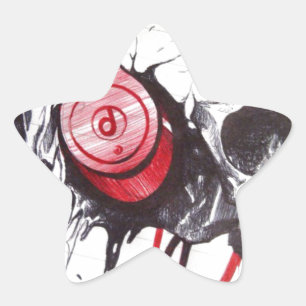 Adesivo Estrela Caveira com Fones de ouvido