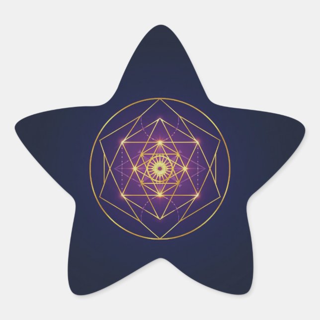 Adesivo Estrela Celestial Golden Mandala — Balance in the Infinite (Frente)