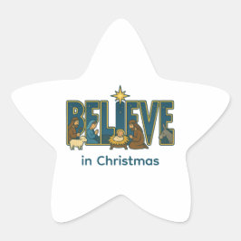 Adesivo Estrela Cena de natal acreditar