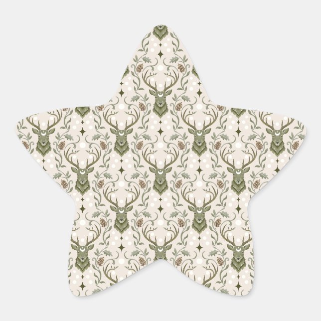 Adesivo Estrela Cervo Tribal Boho, Sonhando com Cervo (Frente)