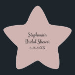 Adesivo Estrela Chá de panela Personalizada De Casamento De Rosa D<br><div class="desc">Projetado com rosa sólido poeirento e modelo personalizado para chá de panela, este é excelente para casamentos, chás de panela etc. que você pode personalizar para outros eventos como chá de fraldas, aniversários, solteira e muito mais!</div>