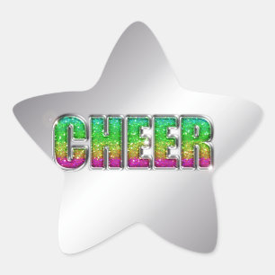 Adesivo Estrela Cheer Glitter Rainbow