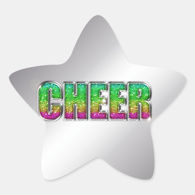 Adesivo Estrela Cheer Glitter Rainbow (Frente)
