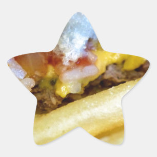 Adesivo Estrela Cheeseburger e Fries