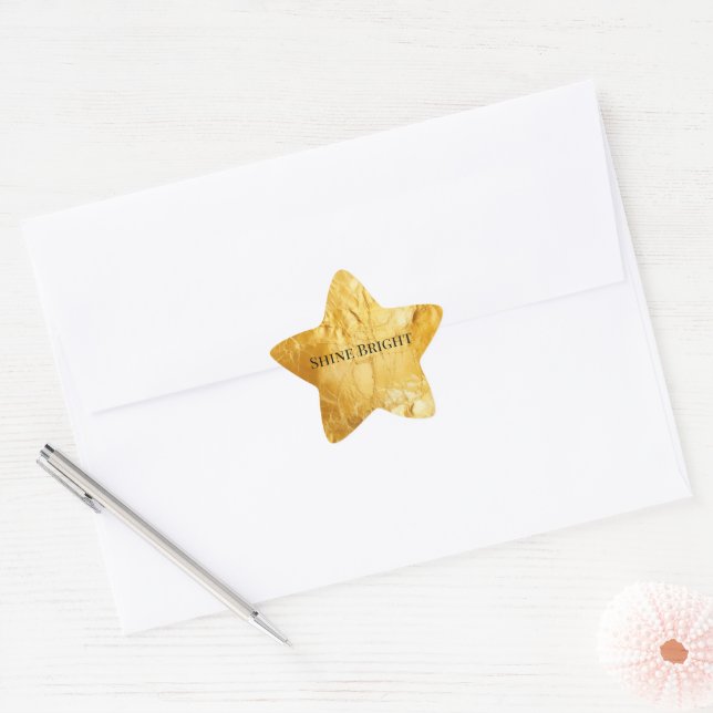 Adesivo Estrela Chic Glam Ouro Amarelo (Envelope)