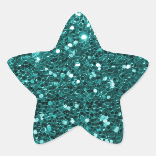 Adesivo Estrela Chic Teal Faux Glitter