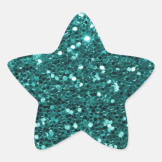 Adesivo Estrela Chic Teal Faux Glitter