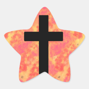 Adesivo Estrela Christian Cross Stickers Cor do nascer do sol Fund