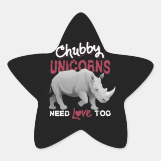 Adesivo Estrela Chubby Unicorns Precisa De Amor Demasiado Rinocero