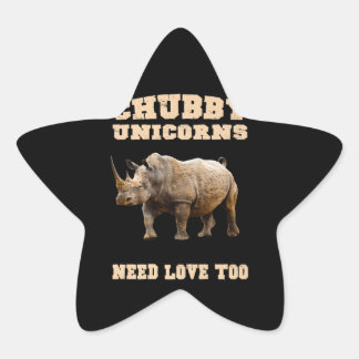 Adesivo Estrela Chubby Unicorns Precisa De Amor Demasiado Rinocero
