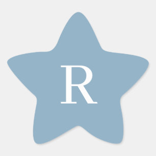 Adesivo Estrela Chuva de Noiva Azul Poeirento Monogramas Branco Ca
