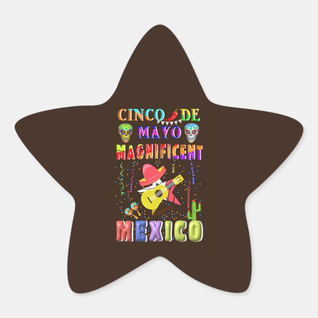 Adesivo Estrela Cinco de Mayo magnífico México (Frente)