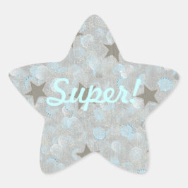 Adesivo Estrela Cinza Stars Blue Silver Bubbles Super Stickers