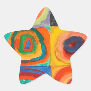 Adesivo Estrela Círculos Concentrados Quadrados de Kandinsky