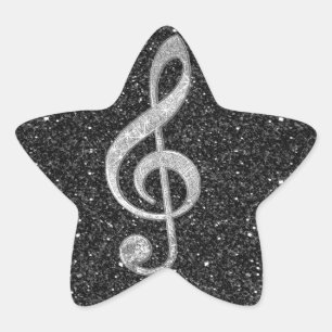 Adesivo Estrela Clef de triplo de brilho dos efeitos do brilho de