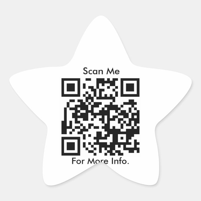 Adesivo Estrela Código QR personalizado (Frente)
