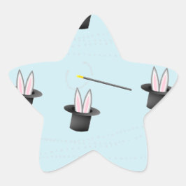 Adesivo Estrela Coelhinho com um chapéu com uva mágica azul