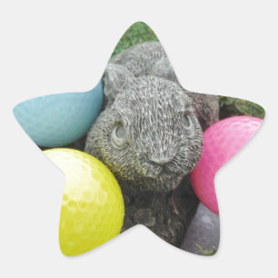 Adesivo Estrela Coelho com ovo azul-rosa