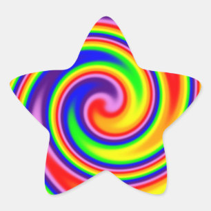 Adesivo Estrela Colores do arco-íris retrógrado Foco suave Espir