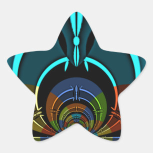 Adesivo Estrela Colorida Maasai Shield Design