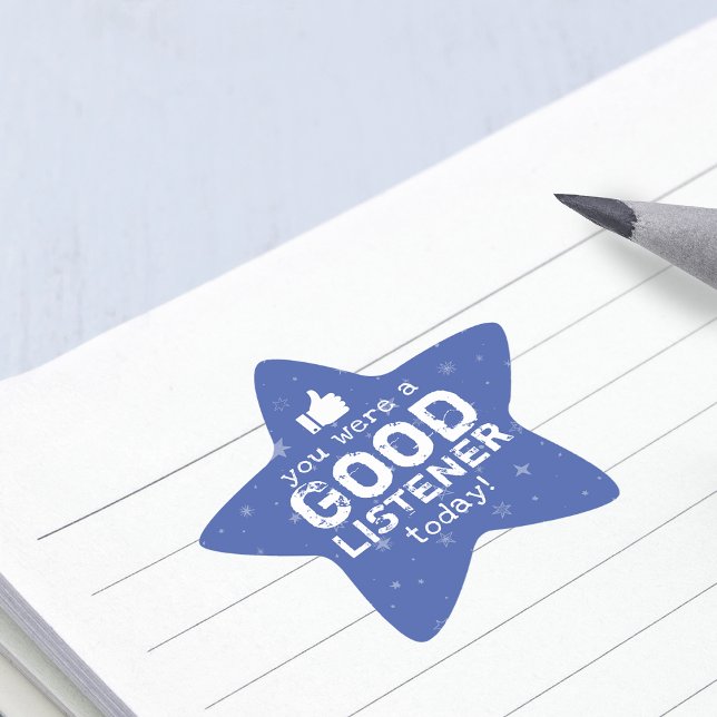 Adesivo Estrela Comentários Positivos - Bom professor de ouvinte (Positive Feedback Good Listener Teacher Star Sticker)