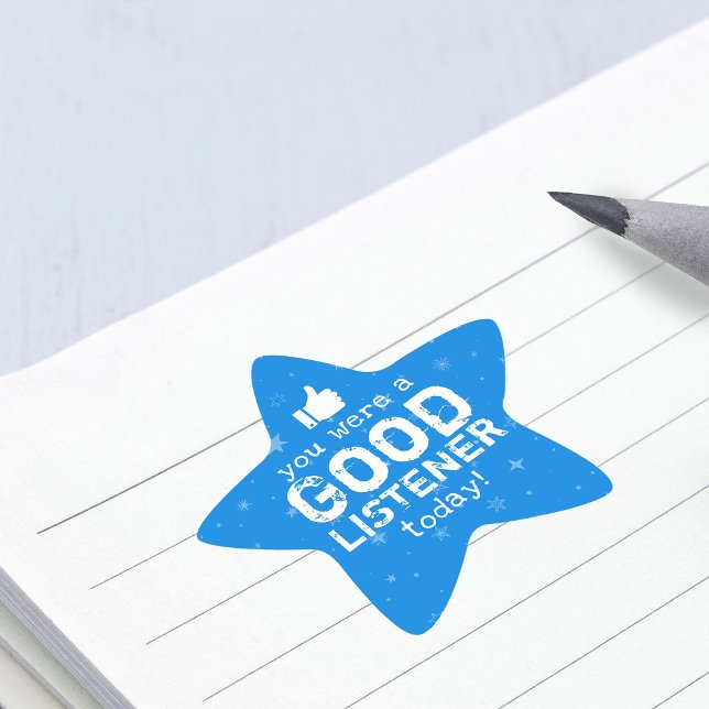 Adesivo Estrela Comentários Positivos - Bom professor de ouvinte (Positive Feedback Good Listener Teacher Star Sticker)