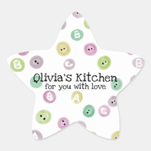 Adesivo Estrela Comida Personalizada De Alfabeto Amigável Para Cr