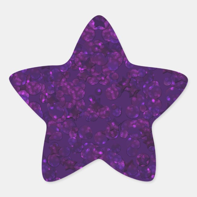 Adesivo Estrela Confetti roxo (Frente)