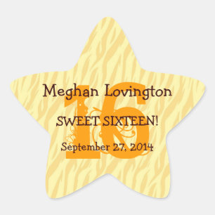 Adesivo Estrela Conjunto de presentes de celebração do Sweet 16 da
