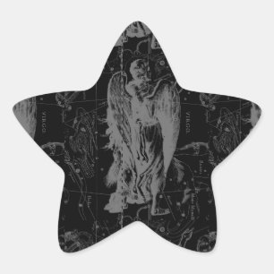 Adesivo Estrela Constelação de Símbolo Virgo Decor Preto Heveli