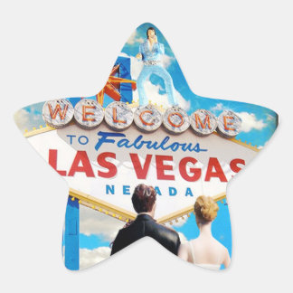 Adesivo Estrela Convite de Casamento de Las Vegas