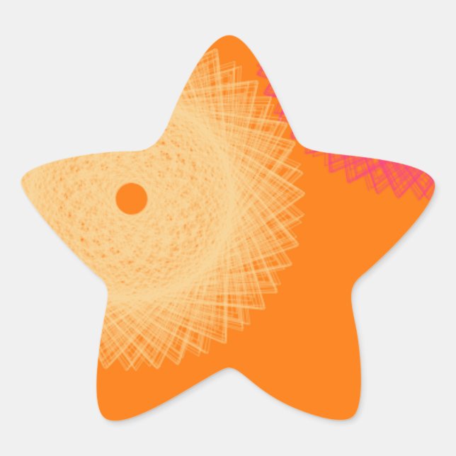 Adesivo Estrela cor laranja e rosa pop (Frente)